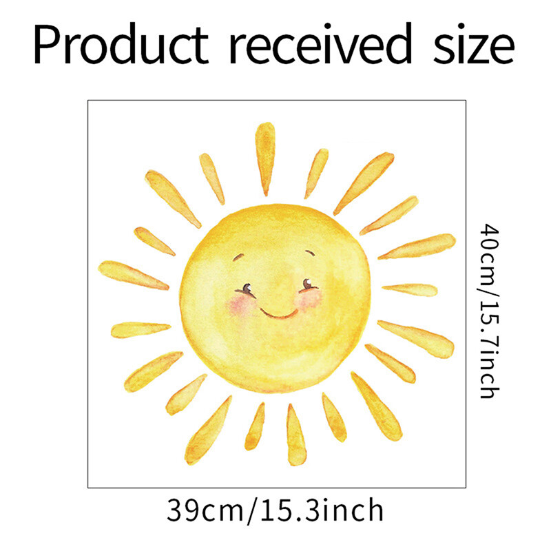 Animacinių filmų dažytos vaivorykštės saulės vaikų miegamojo veranda Namų sienos fonas Dekoratyviniai sienų lipdukai Lipni kambario apdaila