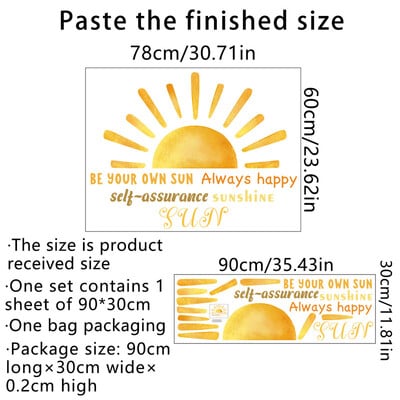 Boho Sunshine fali matrica barkácsolható levehető öntapadós, kézzel festett napmatricák óvodai óvodai gyerekszoba dekoráció falfestmények