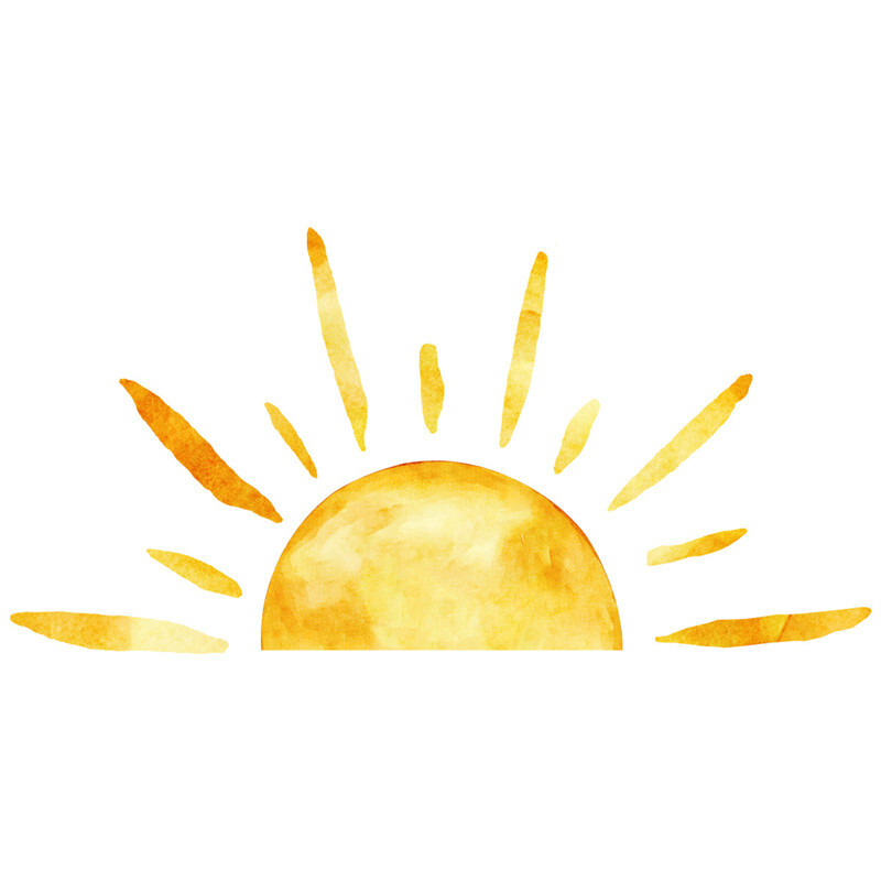 Boho Sunshine fali matrica barkácsolható levehető öntapadós, kézzel festett napmatricák óvodai óvodai gyerekszoba dekoráció falfestmények