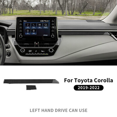 Tikras minkšto anglies pluošto automobilio antrojo piloto juostos skydelio lipdukas skirtas Toyota Corolla 2019 2020 2021 2022 RHD LHD vidaus apdailos priedams