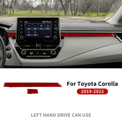 Tikras minkšto anglies pluošto automobilio antrojo piloto juostos skydelio lipdukas skirtas Toyota Corolla 2019 2020 2021 2022 RHD LHD vidaus apdailos priedams