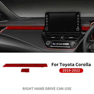 Tikras minkšto anglies pluošto automobilio antrojo piloto juostos skydelio lipdukas skirtas Toyota Corolla 2019 2020 2021 2022 RHD LHD vidaus apdailos priedams