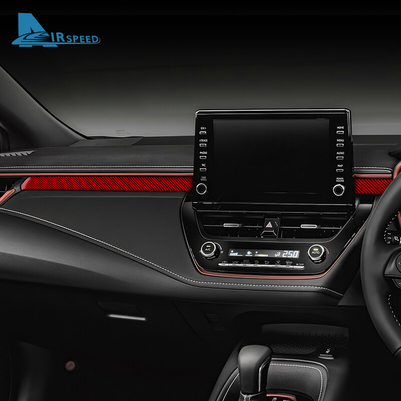 Tikras minkšto anglies pluošto automobilio antrojo piloto juostos skydelio lipdukas skirtas Toyota Corolla 2019 2020 2021 2022 RHD LHD vidaus apdailos priedams