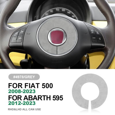 Olasz felső velúr autó kormánydísz matrica Fiat 500 2008-2023/Abarth 595 2012-2023