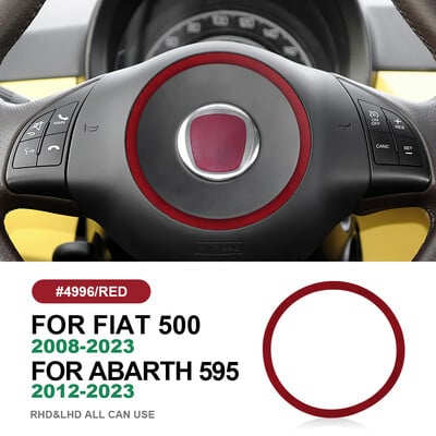 Olasz felső velúr autó kormánydísz matrica Fiat 500 2008-2023/Abarth 595 2012-2023