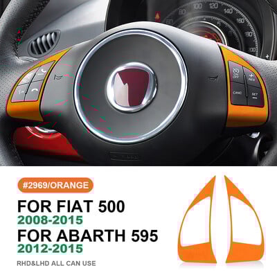 Olasz felső velúr autó kormánydísz matrica Fiat 500 2008-2023/Abarth 595 2012-2023