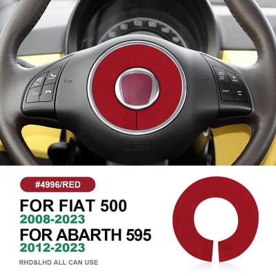 Olasz felső velúr autó kormánydísz matrica Fiat 500 2008-2023/Abarth 595 2012-2023
