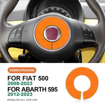 Olasz felső velúr autó kormánydísz matrica Fiat 500 2008-2023/Abarth 595 2012-2023