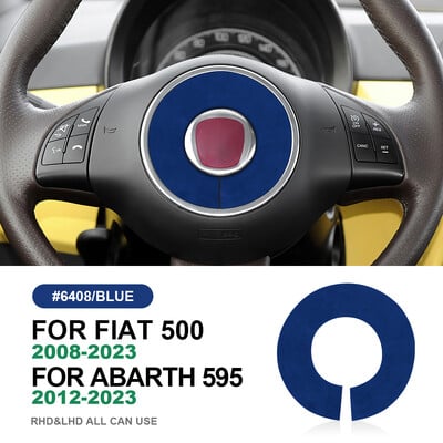 Olasz felső velúr autó kormánydísz matrica Fiat 500 2008-2023/Abarth 595 2012-2023