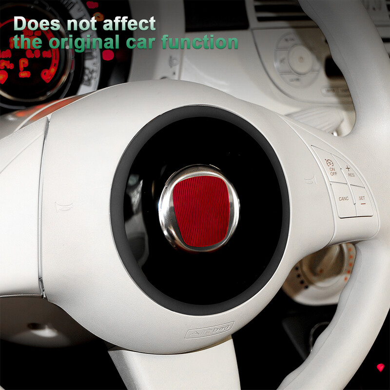 Olasz felső velúr autó kormánydísz matrica Fiat 500 2008-2023/Abarth 595 2012-2023