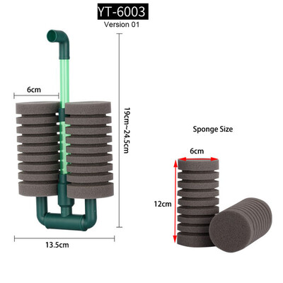 Filtru bio-burete nou pentru acvariu, acvariu, creveți, iaz, pompă de aer, filtrare biochimică, spumă fără zgomot, accesorii pentru acvariu