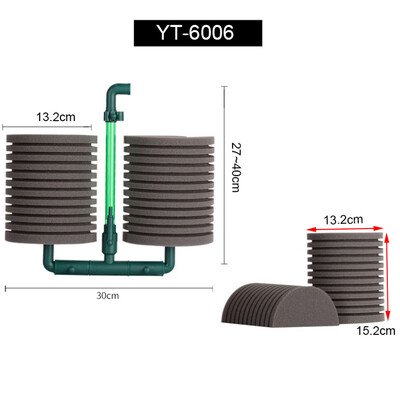 Filtru bio-burete nou pentru acvariu, acvariu, creveți, iaz, pompă de aer, filtrare biochimică, spumă fără zgomot, accesorii pentru acvariu