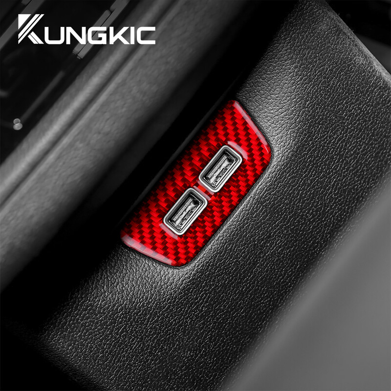 Valódi puha szénszálas matrica Volkswagen VW Golf 8 MK8 2020 2021 2022 2023 típushoz Hátsó USB-keret belső kárpitburkolat tartozékok