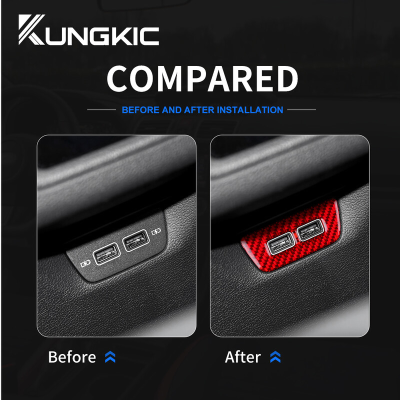 Valódi puha szénszálas matrica Volkswagen VW Golf 8 MK8 2020 2021 2022 2023 típushoz Hátsó USB-keret belső kárpitburkolat tartozékok