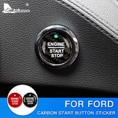 Samolepka na tlačidlo štartovania zapaľovania auta Ford Everest Mondeo Ecoboost Escort F150 Explorer Focus Edge z pravého uhlíkového vlákna