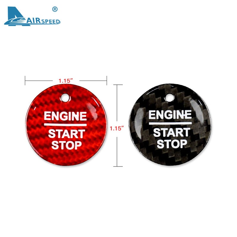 Samolepka na tlačidlo štartovania zapaľovania auta Ford Everest Mondeo Ecoboost Escort F150 Explorer Focus Edge z pravého uhlíkového vlákna