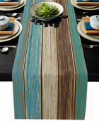 1 buc Textura lemn Runner de masă 33*180cm pânză de pânză de pânză Decoratiuni rustice de masă pentru petrecere de nuntă Cafea/Hotel Decor acasă