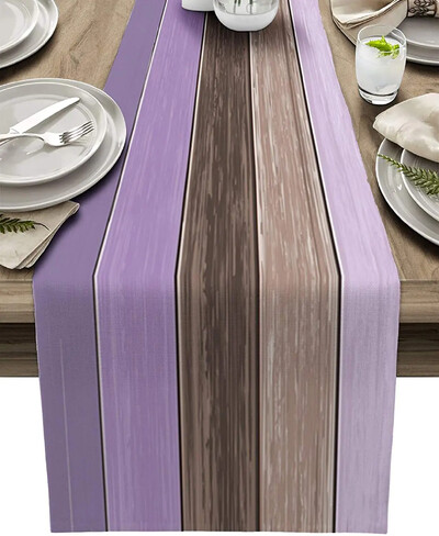 1 buc Textura lemn Runner de masă 33*180cm pânză de pânză de pânză Decoratiuni rustice de masă pentru petrecere de nuntă Cafea/Hotel Decor acasă