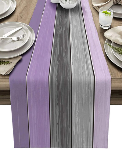 1 buc Textura lemn Runner de masă 33*180cm pânză de pânză de pânză Decoratiuni rustice de masă pentru petrecere de nuntă Cafea/Hotel Decor acasă