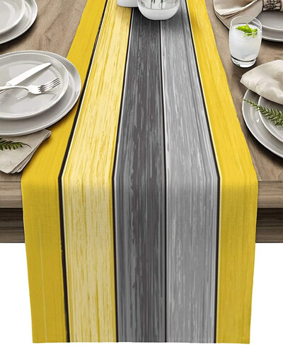 1 buc Textura lemn Runner de masă 33*180cm pânză de pânză de pânză Decoratiuni rustice de masă pentru petrecere de nuntă Cafea/Hotel Decor acasă