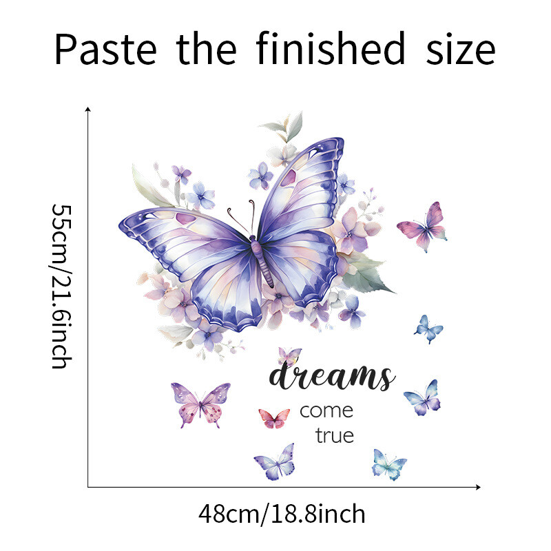 Drugelio sienų lipdukai miegamajam svetainei mergaičių kambariui Lipdukai sienų lipdukai Vaikų kambario dekoravimui PVC meno freskos lipdukai