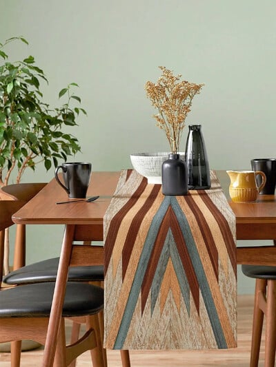 Τραπεζοπέδιλο τραπεζαρίας με γεωμετρικό σχέδιο Μοντέρνο πολυεστέρα σε σχήμα ορθογώνιου τραπεζομάντιλο Τραπεζαρία τραπεζαρίας γιορτινής κουζίνας Διακόσμηση σπιτιού