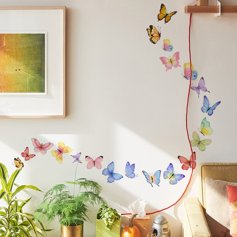Αυτοκόλλητο τοίχου με ακουαρέλα πεταλούδα Διακοσμητικό φόντο σαλονιού Υπνοδωμάτιο Ταπετσαρία για διακόσμηση σπιτιού Αυτοκόλλητα αυτοκόλλητα αυτοκόλλητα