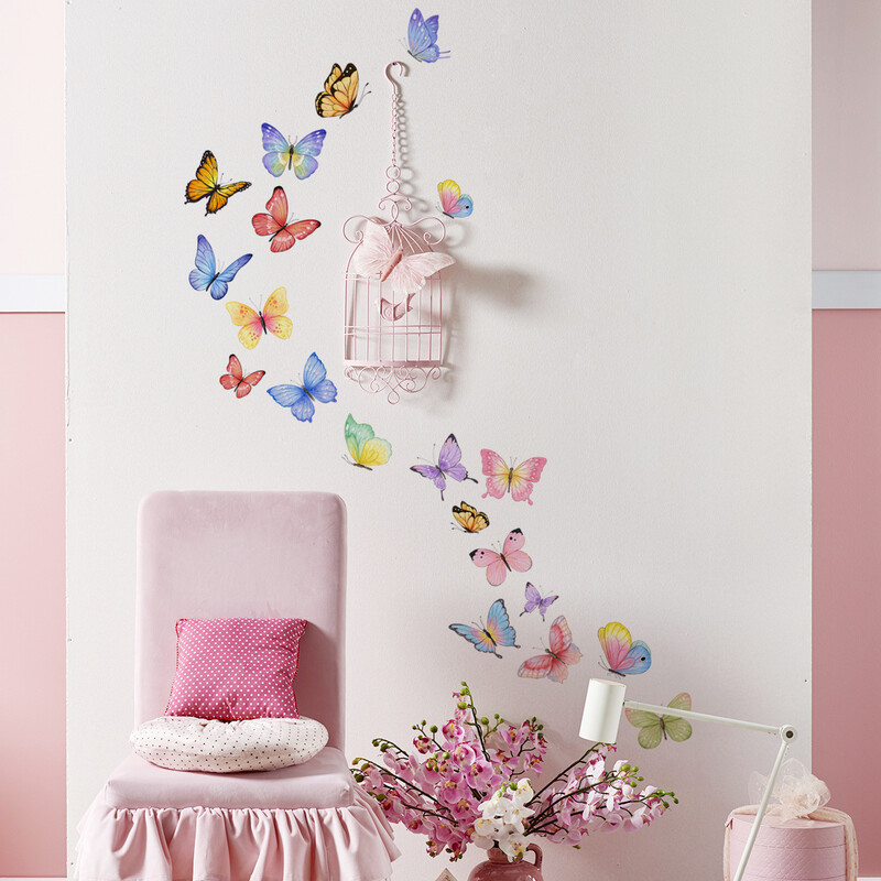 Αυτοκόλλητο τοίχου με ακουαρέλα πεταλούδα Διακοσμητικό φόντο σαλονιού Υπνοδωμάτιο Ταπετσαρία για διακόσμηση σπιτιού Αυτοκόλλητα αυτοκόλλητα αυτοκόλλητα