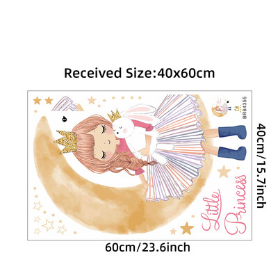 Lány Hold Pillangók Fali matricák Gyerek Lányszoba Hálószoba Dekoráció Bébi Bölcsőde Lakásfelszerelés Kiegészítők Nappali falmatrica