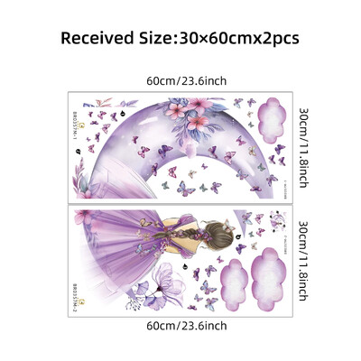 Lány Hold Pillangók Fali matricák Gyerek Lányszoba Hálószoba Dekoráció Bébi Bölcsőde Lakásfelszerelés Kiegészítők Nappali falmatrica