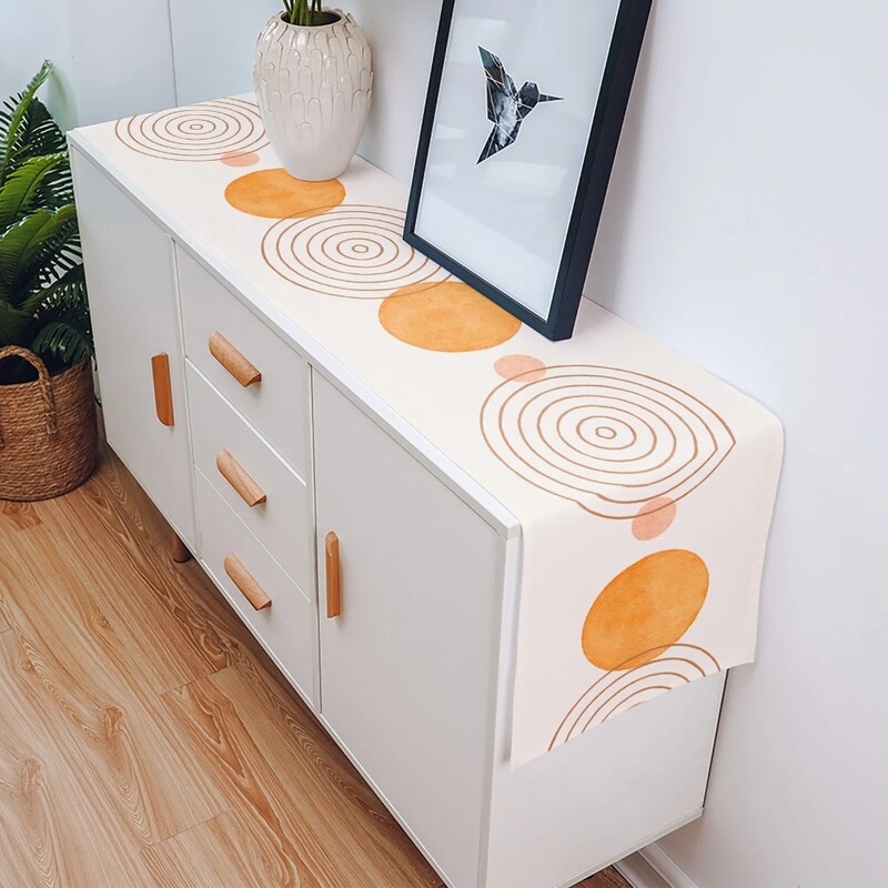 Μοντέρνα Κομψή Μινιμαλιστική Γεωμετρία Τέχνης Λινά Τραπεζαρίες Διακοπές Γαμήλιο πάρτι Κουζίνα Διακόσμηση σπιτιού Τραπεζαρία Πλένεται