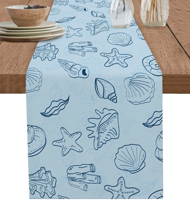 Μοντέρνα Κομψή Μινιμαλιστική Γεωμετρία Τέχνης Λινά Τραπεζαρίες Διακοπές Γαμήλιο πάρτι Κουζίνα Διακόσμηση σπιτιού Τραπεζαρία Πλένεται