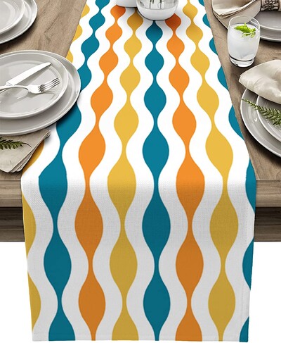 Τυρκουάζ λινό Τραπέζι Διακόσμηση Τραπεζαρίας Κουζίνας Γεωμετρικές Ρίγες Τραπεζοδρομείς για Τραπεζαρία Διακοσμήσεις Γάμου