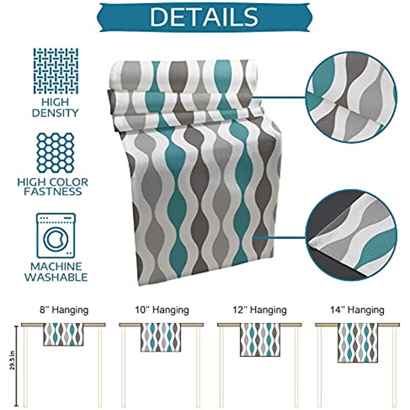 Τυρκουάζ λινό Τραπέζι Διακόσμηση Τραπεζαρίας Κουζίνας Γεωμετρικές Ρίγες Τραπεζοδρομείς για Τραπεζαρία Διακοσμήσεις Γάμου