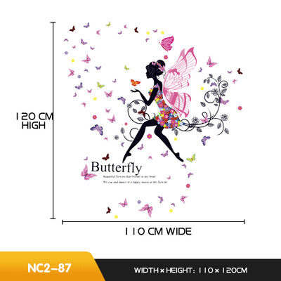 Autocolante de perete creative cu zâne de flori pentru camere de zi Camera de copii Decori de perete pentru dormitor de fete Decor autocolant Vinil Stricker