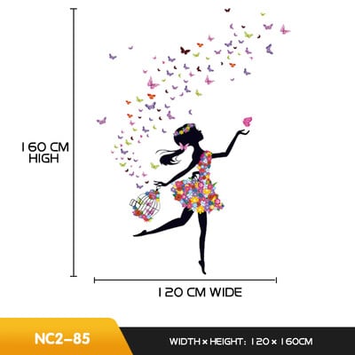 Autocolante de perete creative cu zâne de flori pentru camere de zi Camera de copii Decori de perete pentru dormitor de fete Decor autocolant Vinil Stricker