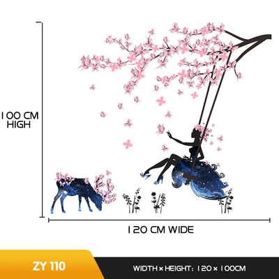 Autocolante de perete creative cu zâne de flori pentru camere de zi Camera de copii Decori de perete pentru dormitor de fete Decor autocolant Vinil Stricker