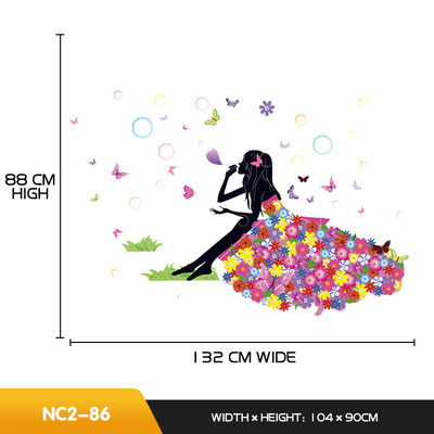 Autocolante de perete creative cu zâne de flori pentru camere de zi Camera de copii Decori de perete pentru dormitor de fete Decor autocolant Vinil Stricker