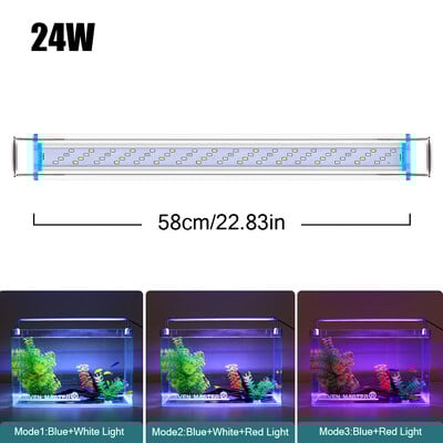 18~70CM Super Bright Lamp LED Light Aquarium for Aquatic Plant Fish Tank Extensible Clip Lamp 90~260V