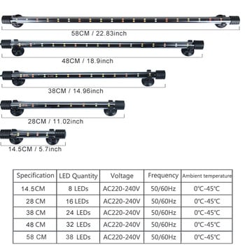 14-58CM Ενυδρείο Light Fish Tank Submersible Light Lamp Αδιάβροχο Υποβρύχια Φώτα LED Φωτισμός Ενυδρείου