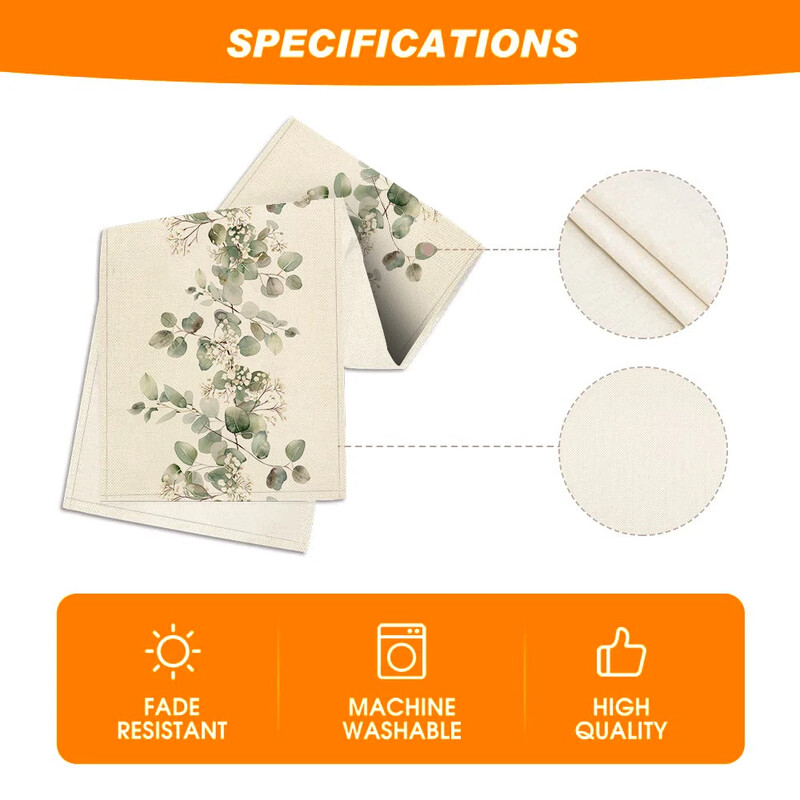 Τραπέζι με φυτά και λουλούδια Runner Διακόσμηση Τραπεζαρίας Είδη κουζίνας Ακουαρέλα Ευκάλυπτος Τραπέζι Runner Party Διακόσμηση