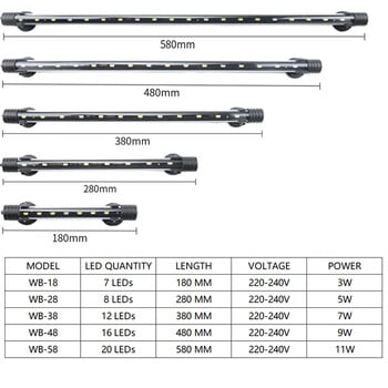Ενυδρείο Φωτιστικό LED Αδιάβροχο Φωτιστικό Δεξαμενής Ψαριών Υποβρύχιο Φωτιστικό Ψαριών Ενυδρεία Διακοσμητικό Φωτιστικό Φωτιστικό Φωτιστικό Φωτιστικό 18-58CM 220-240V 5730τσιπ