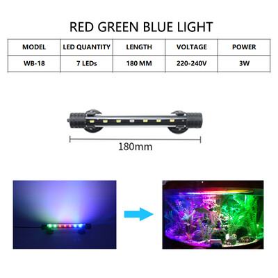 Akvariumo lemputė LED vandeniui atspari žuvų bako lemputė povandeninė žuvų lempa akvariumų dekoro apšvietimas augalų lempa 18-58CM 220-240V 5730lustas