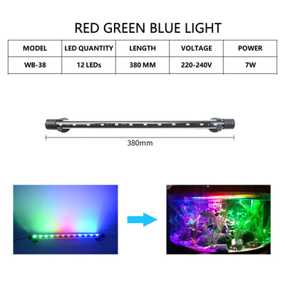 Akvariumo lemputė LED vandeniui atspari žuvų bako lemputė povandeninė žuvų lempa akvariumų dekoro apšvietimas augalų lempa 18-58CM 220-240V 5730lustas