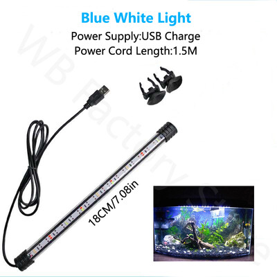 2024. gada 18-48 CM USB akvārija gaisma LED ūdensnecaurlaidīga zivju tvertnes klipa gaisma zemūdens dekora apgaismojuma iegremdējamā lampa augu audzēšanas lampa