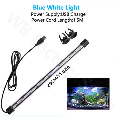 2024. gada 18-48 CM USB akvārija gaisma LED ūdensnecaurlaidīga zivju tvertnes klipa gaisma zemūdens dekora apgaismojuma iegremdējamā lampa augu audzēšanas lampa