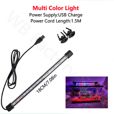 2024. gada 18-48 CM USB akvārija gaisma LED ūdensnecaurlaidīga zivju tvertnes klipa gaisma zemūdens dekora apgaismojuma iegremdējamā lampa augu audzēšanas lampa