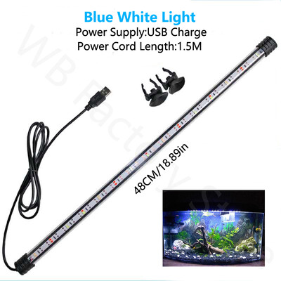 2024. gada 18-48 CM USB akvārija gaisma LED ūdensnecaurlaidīga zivju tvertnes klipa gaisma zemūdens dekora apgaismojuma iegremdējamā lampa augu audzēšanas lampa