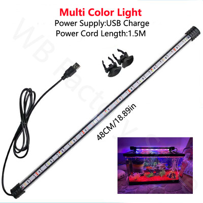 2024. gada 18-48 CM USB akvārija gaisma LED ūdensnecaurlaidīga zivju tvertnes klipa gaisma zemūdens dekora apgaismojuma iegremdējamā lampa augu audzēšanas lampa