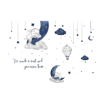 1 kom. Zidna naljepnica s crtanim filmom Životinja Slon Dekoracija dječje sobe Dekoracija dječje sobe za spavaću sobu Djevojčice Dječaci Poklon Dnevni boravak